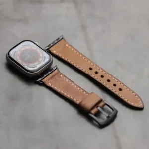 Rusty Brown Handcrafted Leather Apple Watch Straps – Customizable, Premium Grade